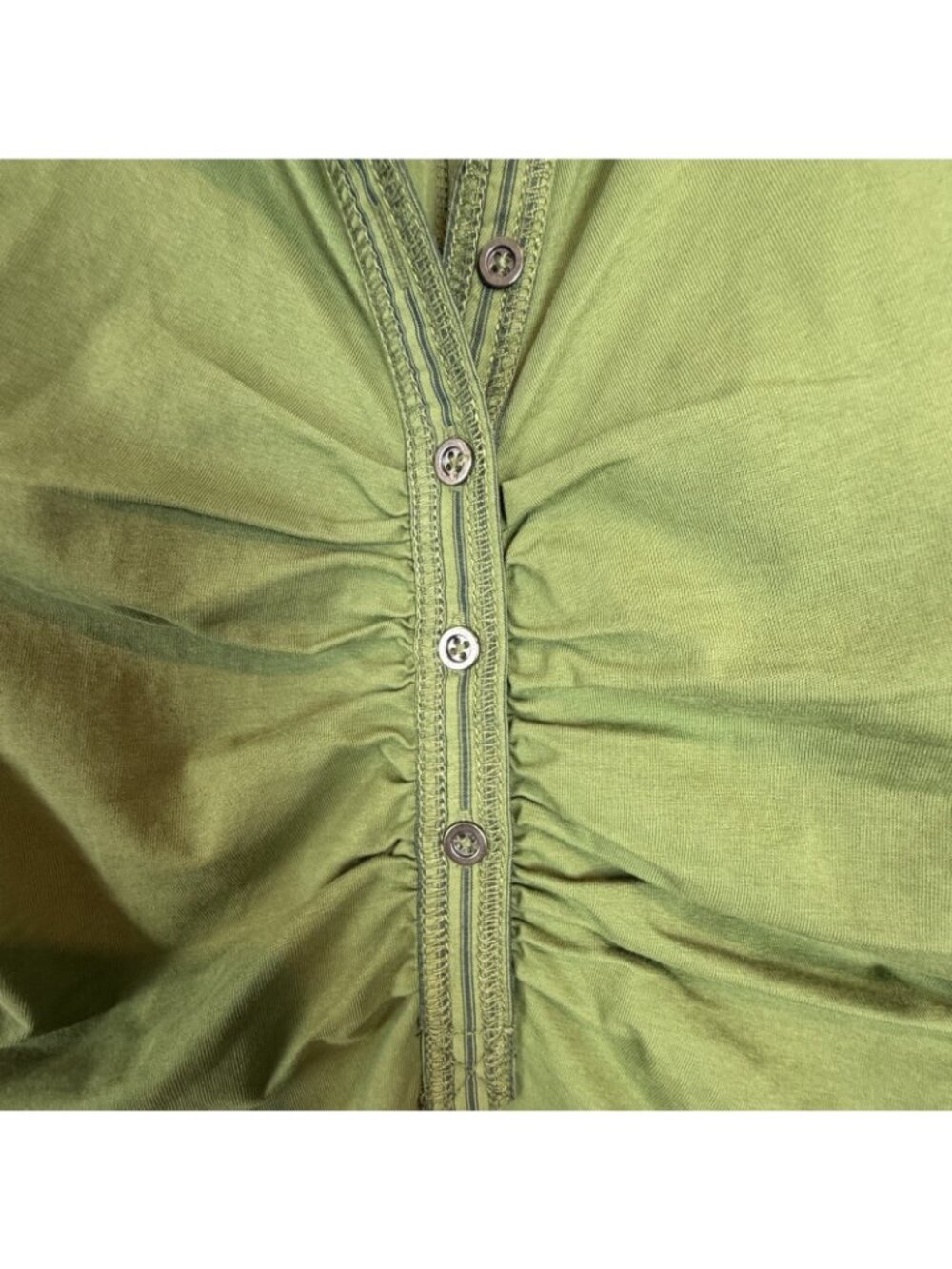 Pilcro Polo Tank Womens Size XS Olive Green NWT Anthropologie Ruched Sleeveless - Picture 5 of 10